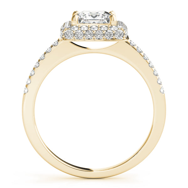 Square Cushion Cut Halo Engagement Ring