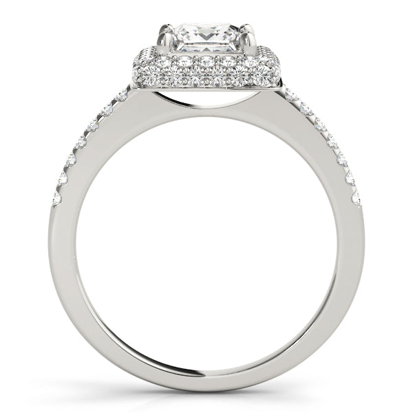 Square Cushion Cut Halo Engagement Ring