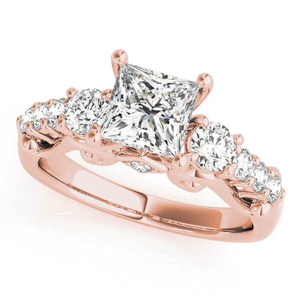 Round Cut Three Stone Engagement Ring
