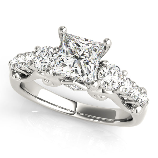 Round Cut Three Stone Engagement Ring