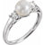 Sleek and Fancy Sterling SIlver Women’s Pearl Ring