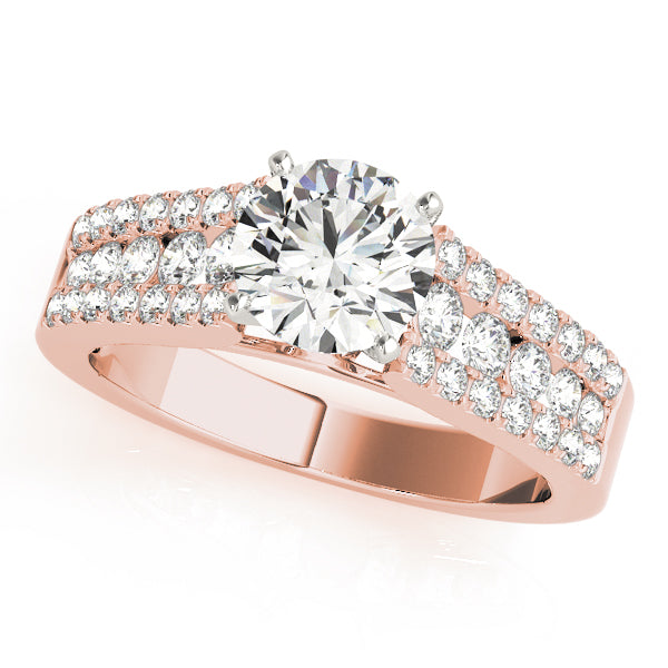 Multi Row Round Diamond Engagement Ring