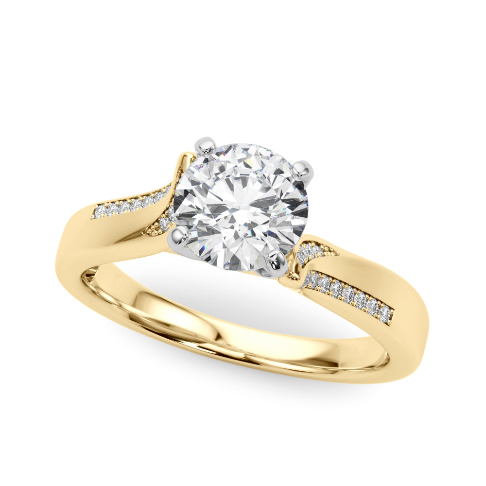 Elegant Multi Row Round Diamond Engagement Ring