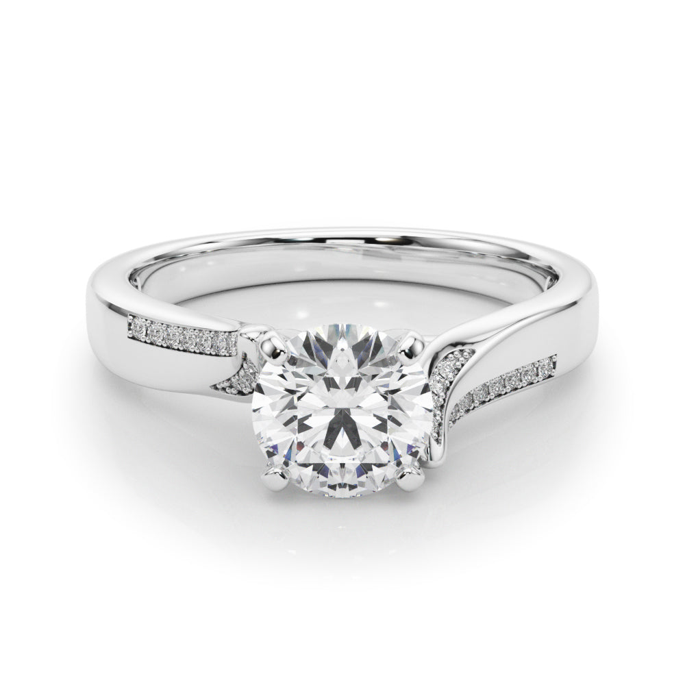 Elegant Multi Row Round Diamond Engagement Ring