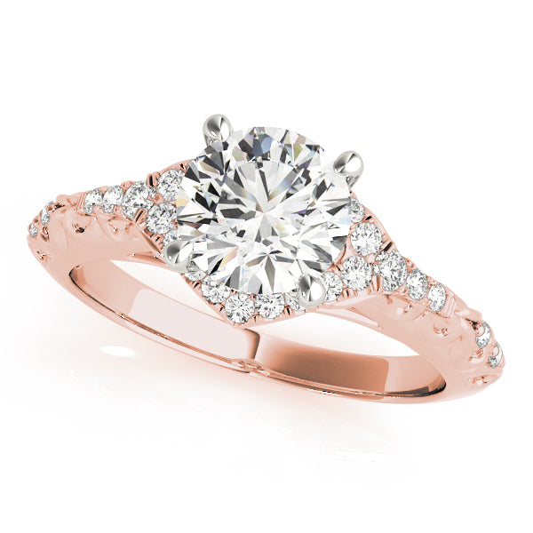 Round Diamond Halo Engagement Ring