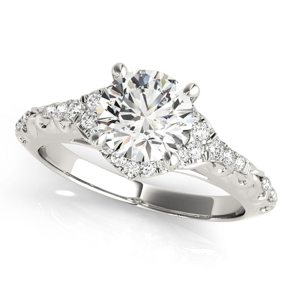 Round Diamond Halo Engagement Ring