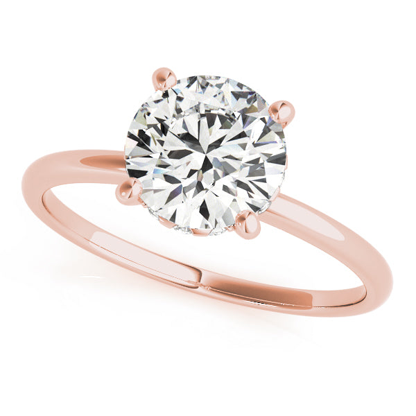 Single Row Round Diamond Engagement Ring