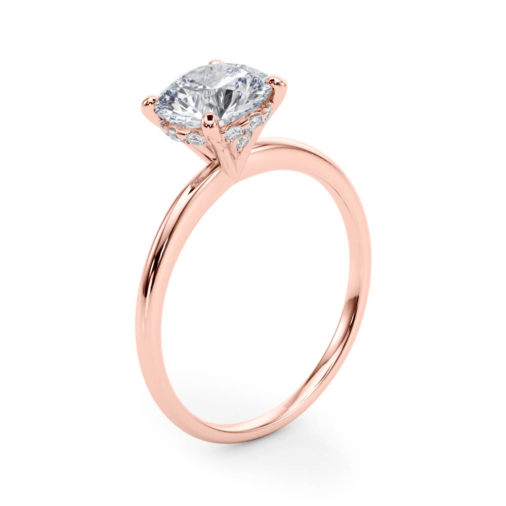 Single Row Round Diamond Engagement Ring