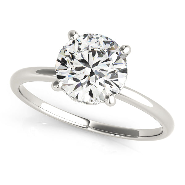Single Row Round Diamond Engagement Ring