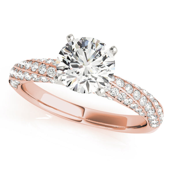 Twist Multi Row Round Diamond Engagement Ring