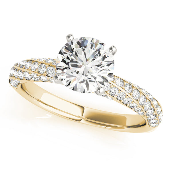 Twist Multi Row Round Diamond Engagement Ring