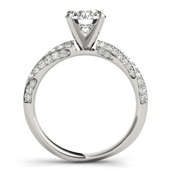 Twist Multi Row Round Diamond Engagement Ring