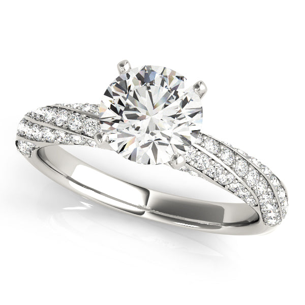 Twist Multi Row Round Diamond Engagement Ring