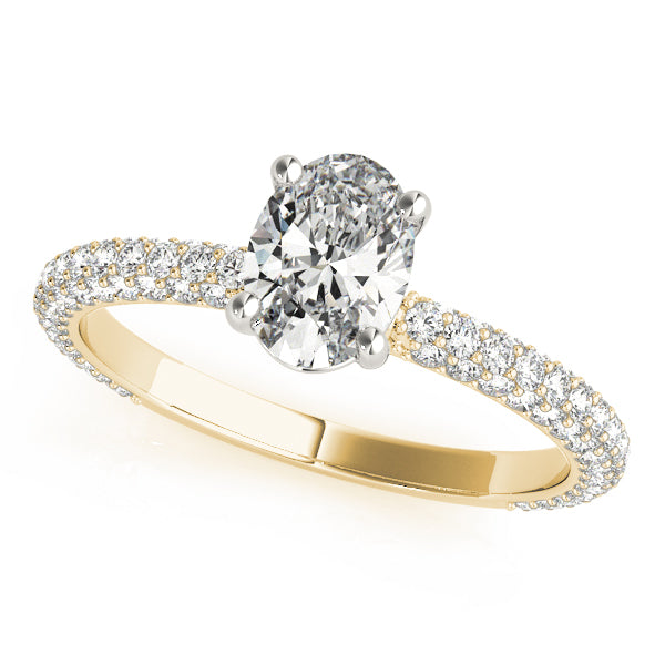 Oval Cut Pave Engagement Ring