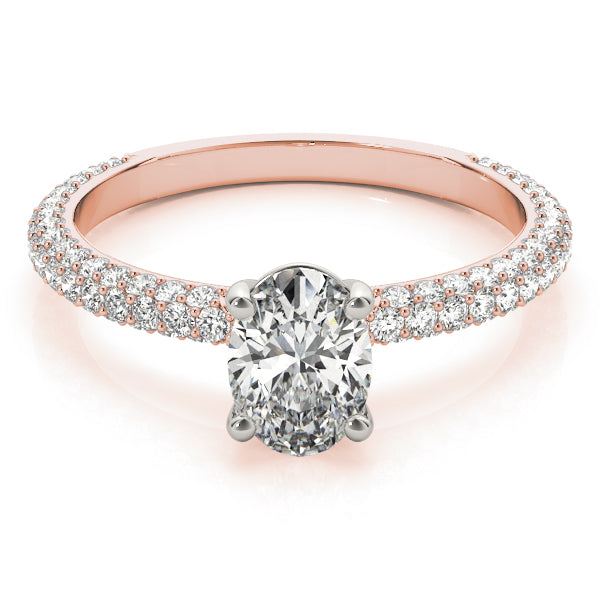 Oval Cut Pave Engagement Ring