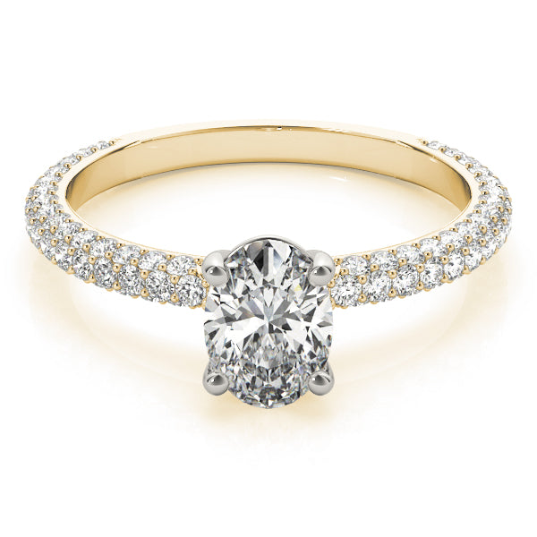 Oval Cut Pave Engagement Ring