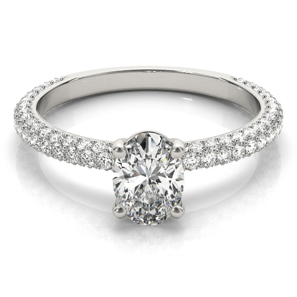 Oval Cut Pave Engagement Ring
