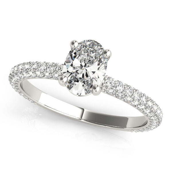 Oval Cut Pave Engagement Ring