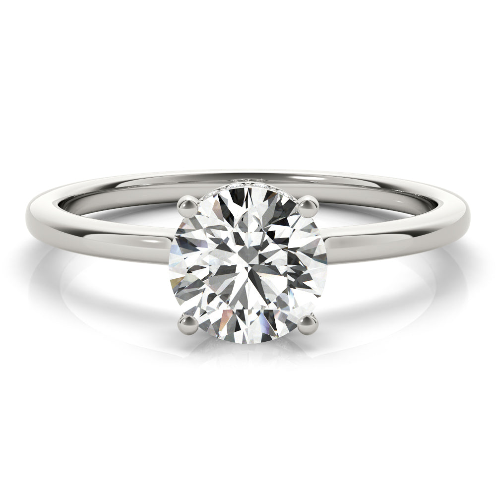 Hidden Halo Solitaire Engagement Ring