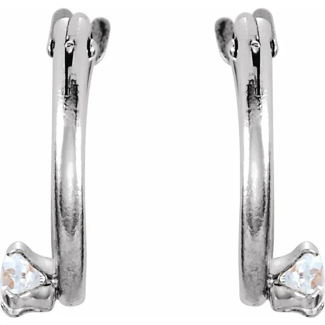 Cubic Zirconia Youth Hoop Earrings