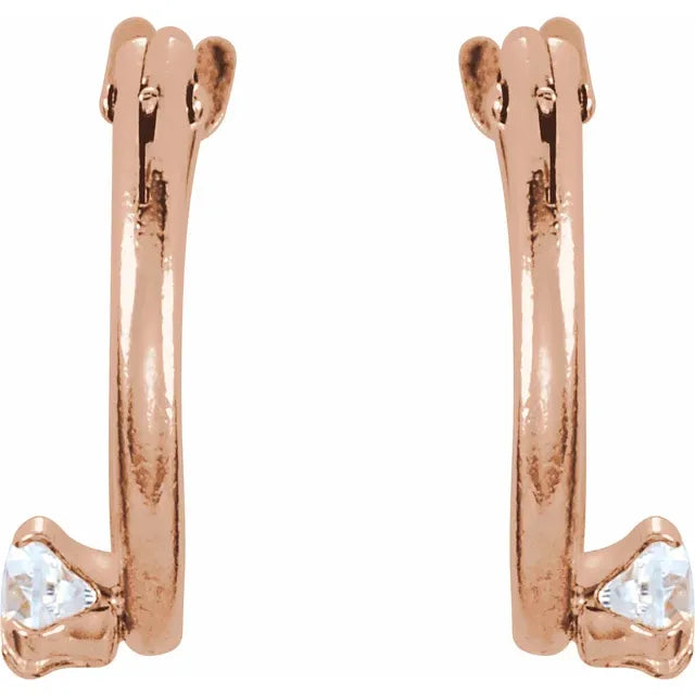 Cubic Zirconia Youth Hoop Earrings