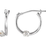 Load image into Gallery viewer, Cubic Zirconia Youth Hoop Earrings

