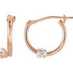 Load image into Gallery viewer, Cubic Zirconia Youth Hoop Earrings
