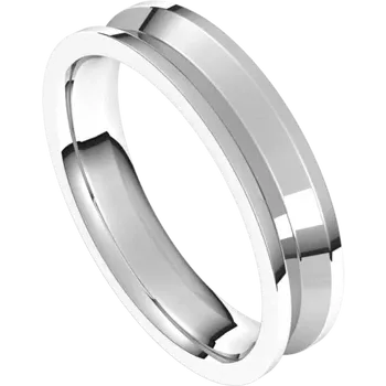 Reverse Knife Edge Mens Wedding Band