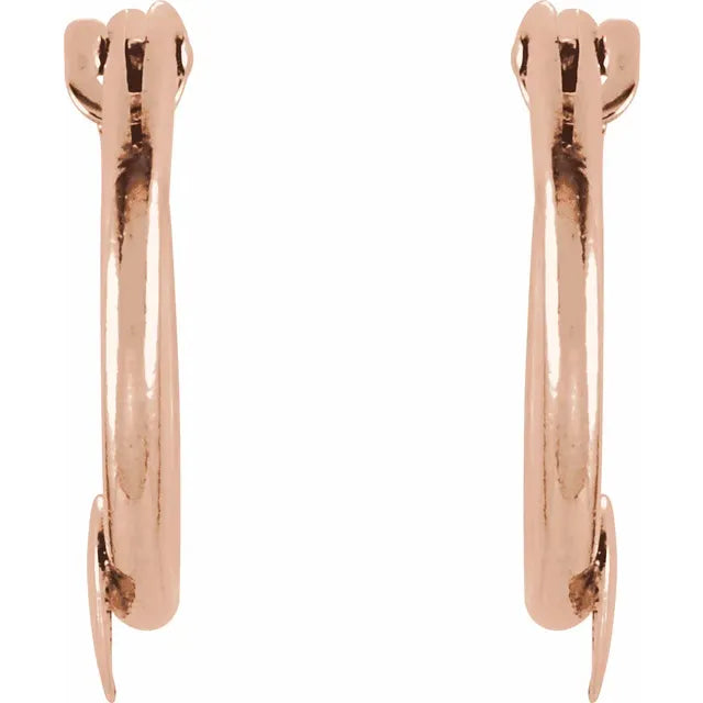 14k Yellow Gold Hoop Heart Earrings