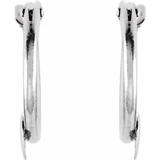 14k Yellow Gold Hoop Heart Earrings