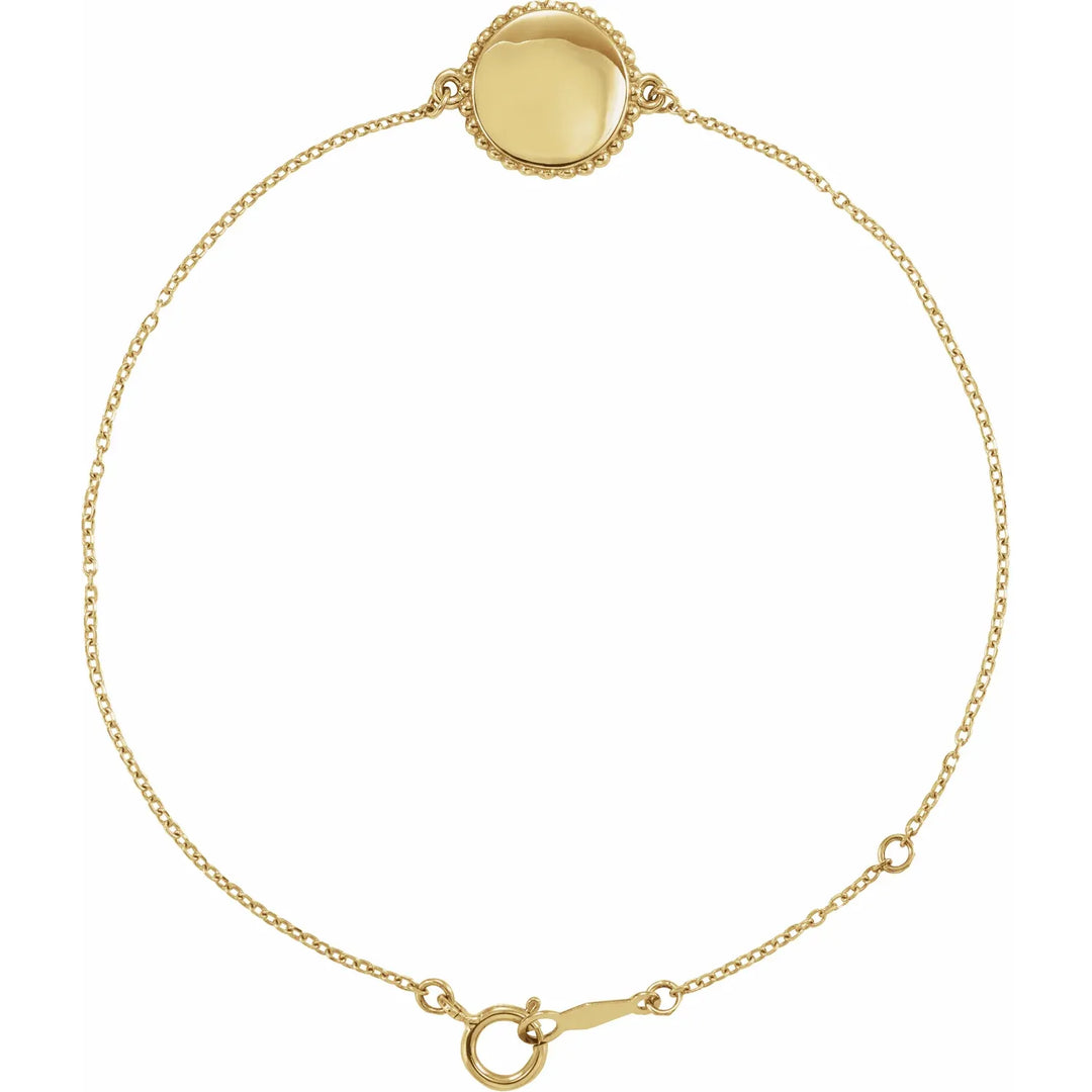 Timelessly Elegant Engravable Beaded Bracelet