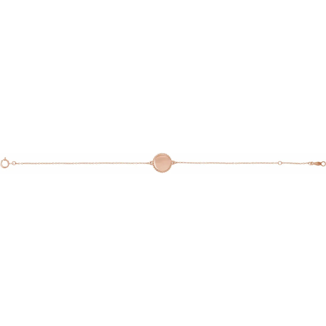 Timelessly Elegant Engravable Beaded Bracelet