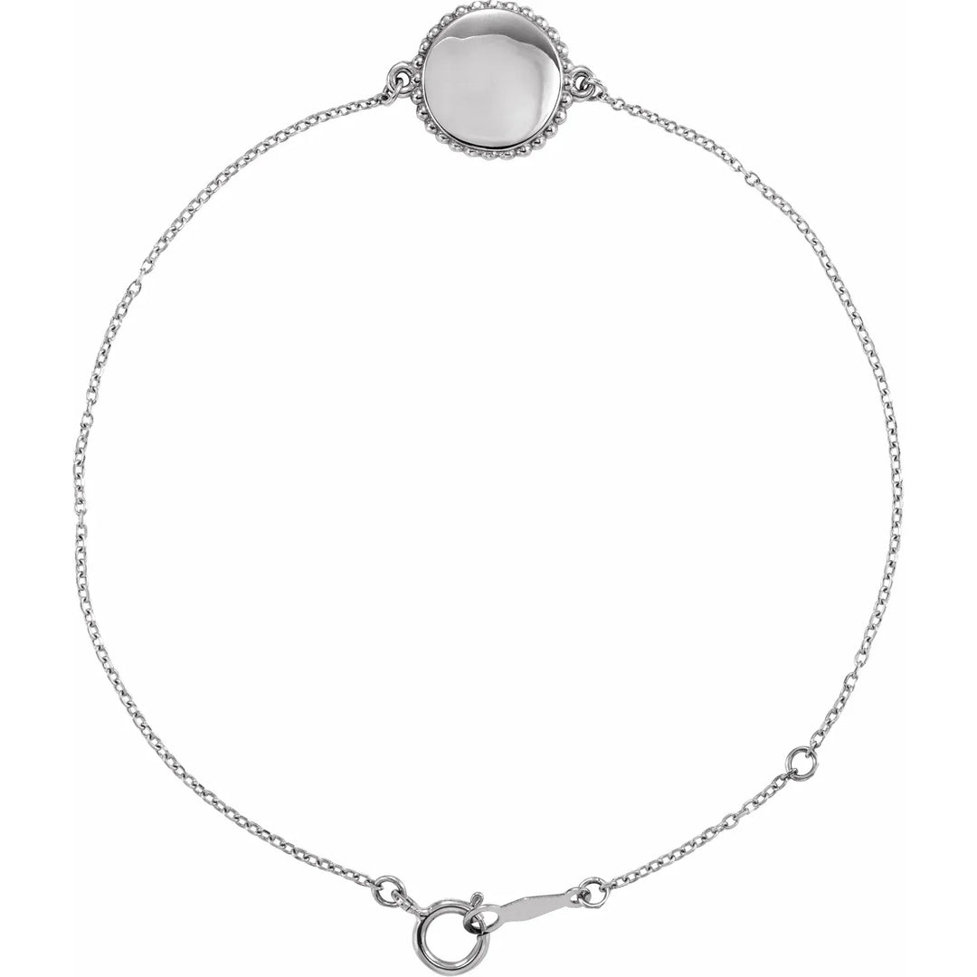 Timelessly Elegant Engravable Beaded Bracelet