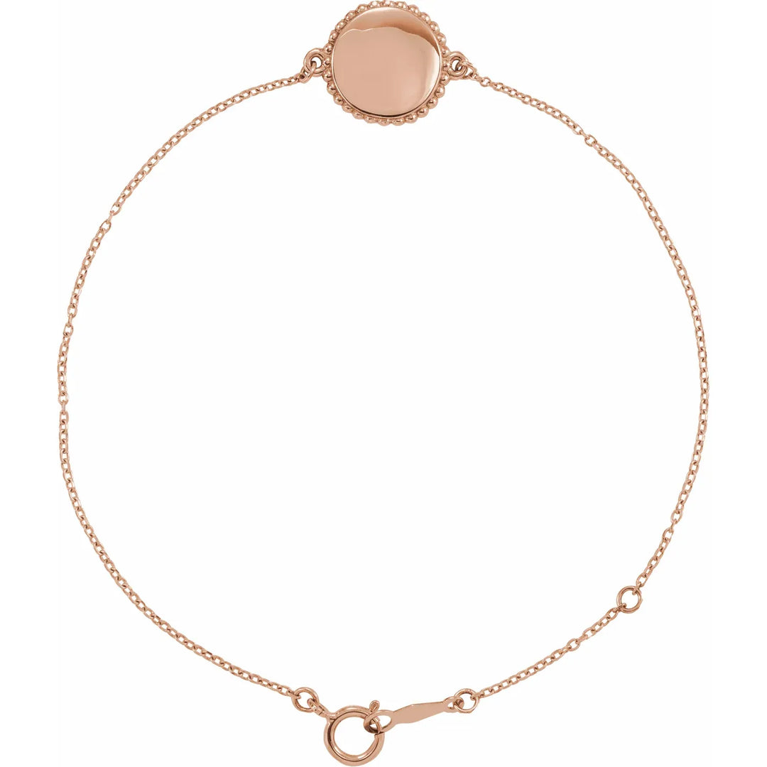 Timelessly Elegant Engravable Beaded Bracelet