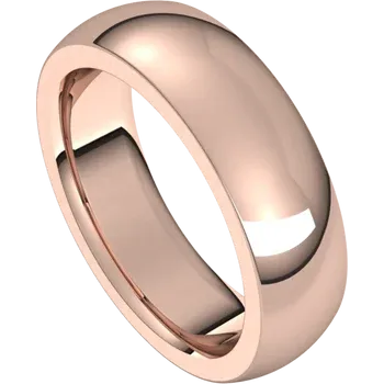 Half Round Wedding Band With A Comfort Fit