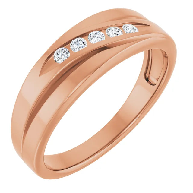 Natural Diamond Accent Band For Men
