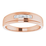 Load image into Gallery viewer, 5 Stone Square Diamond Band For Men
