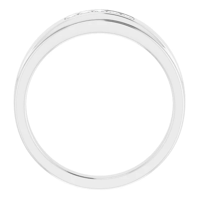 5 Stone Square Diamond Band For Men