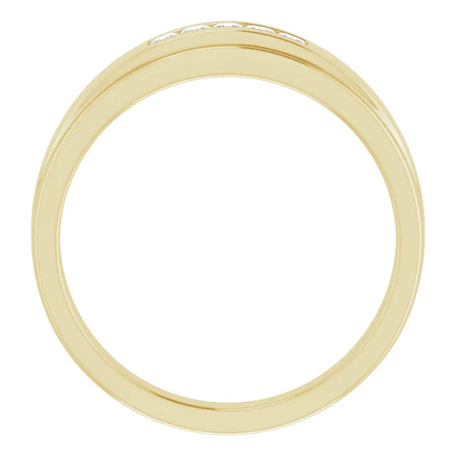 5 Stone Square Diamond Band For Men