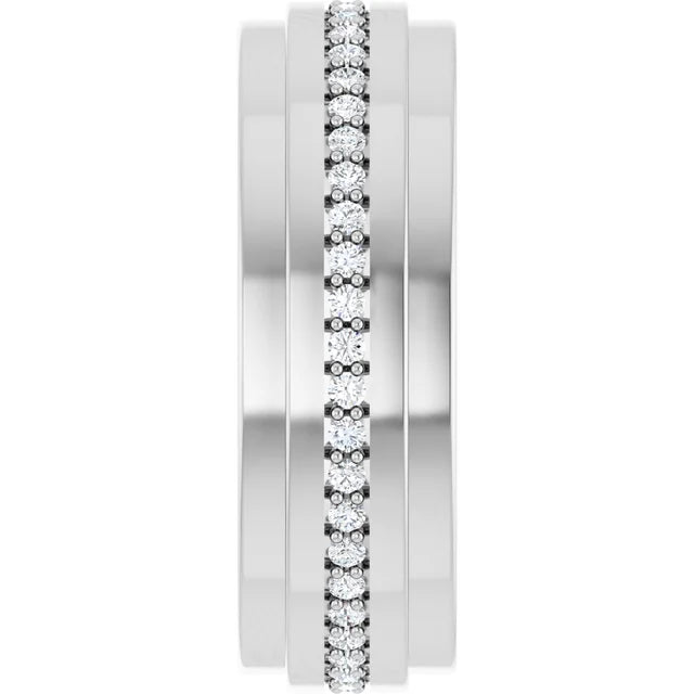 Round Diamond Eternity Wedding Band