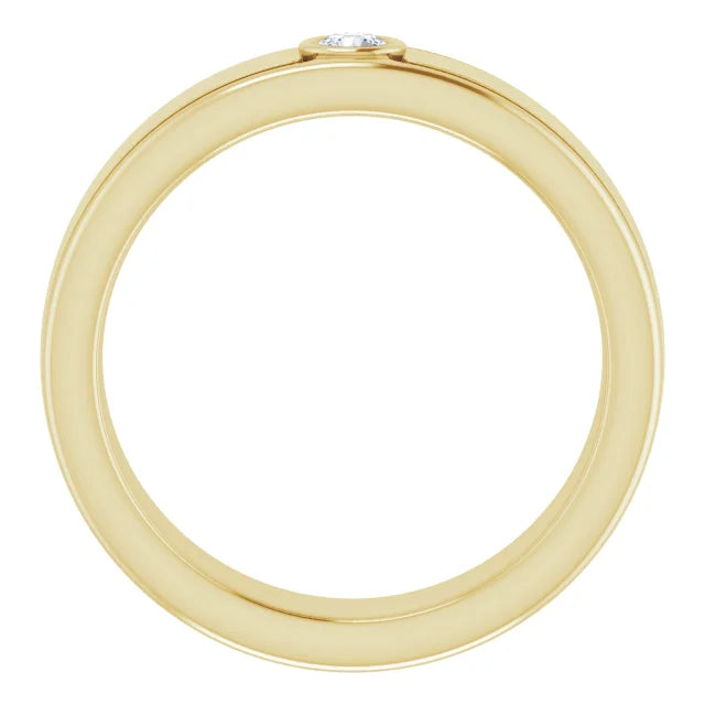 Solitaire Bezel Set Diamond Ring For Men
