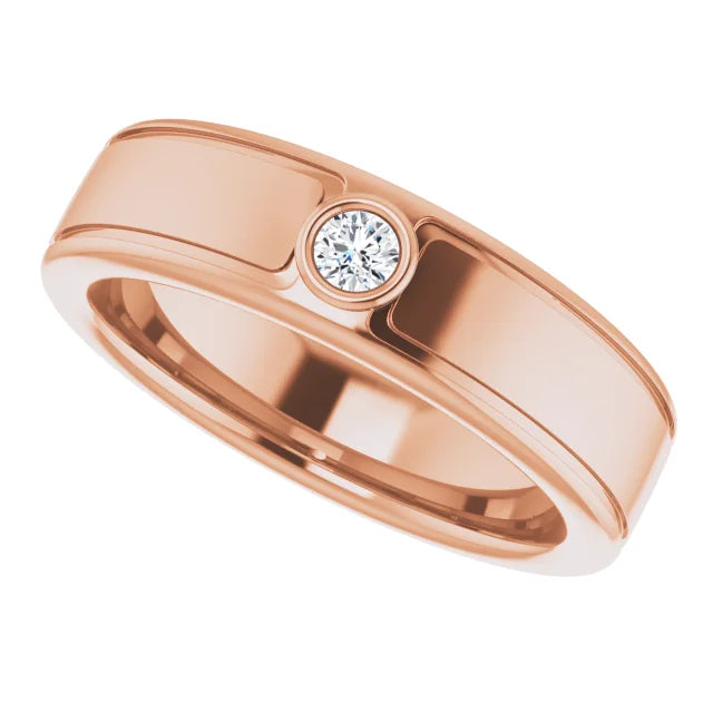 Solitaire Bezel Set Diamond Ring For Men