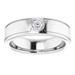 Load image into Gallery viewer, Solitaire Bezel Set Diamond Ring For Men
