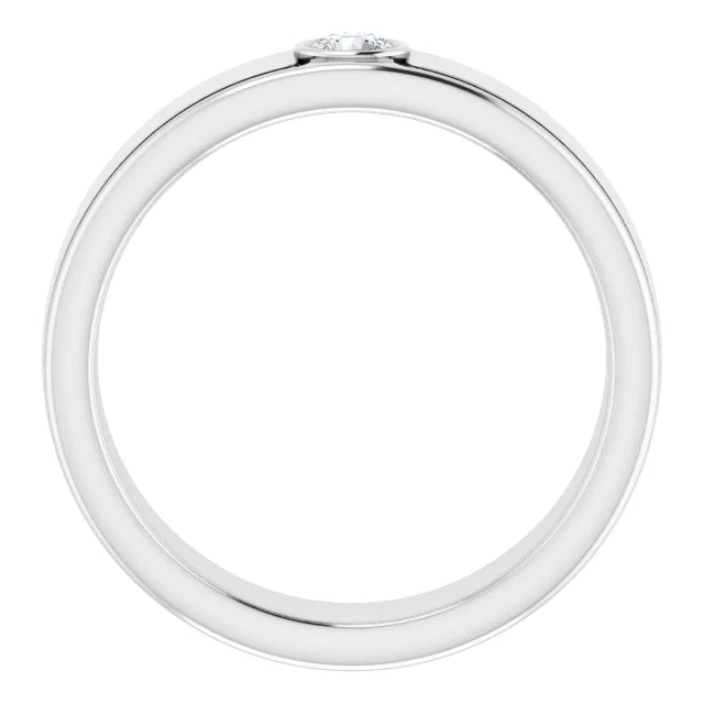 Solitaire Bezel Set Diamond Ring For Men