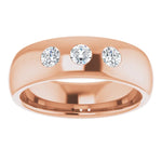 Load image into Gallery viewer, Three Stone Diamond Wedding Band For Men
