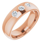 Load image into Gallery viewer, Three Stone Diamond Wedding Band For Men
