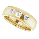Load image into Gallery viewer, Three Stone Diamond Wedding Band For Men
