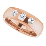 Load image into Gallery viewer, Three Stone Diamond Wedding Band For Men
