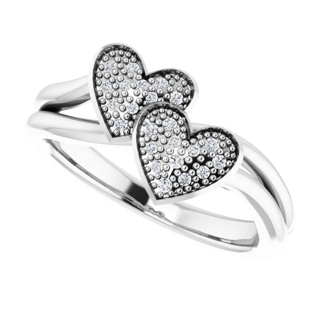 Sterling Silver Double Heart Ring – My Bridal Ring