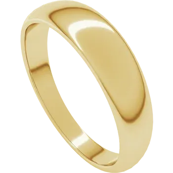 Round Tapered Half Round Wedding Band For Men